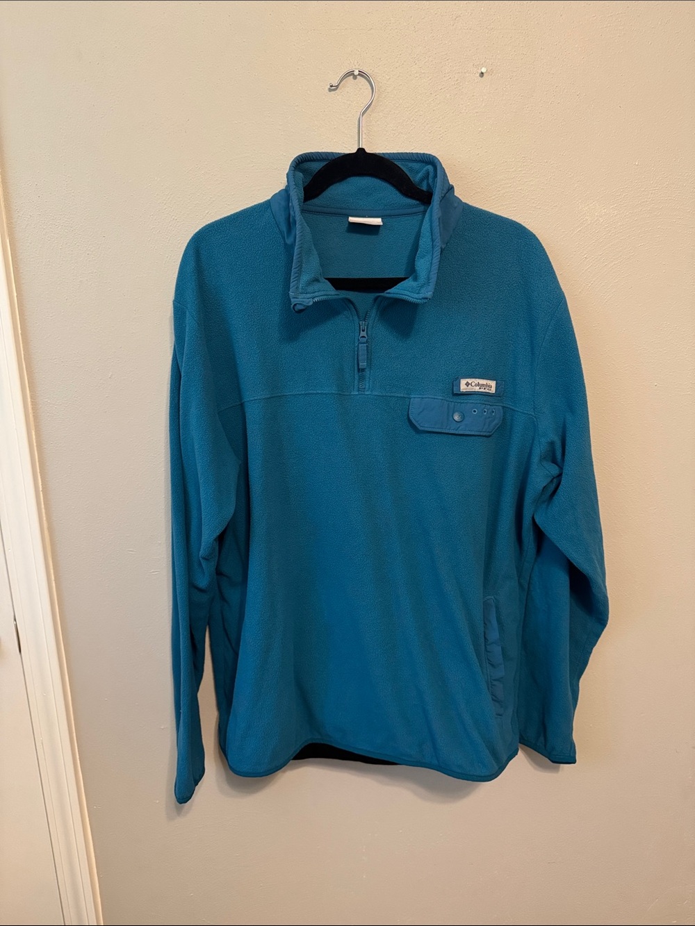 Columbia Men's Teal Half-Zip Fleece Pullover